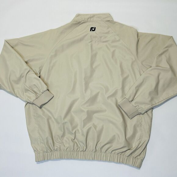 FootJoy Golf Jacket Mens Size XL Beige Windbreaker 1/4 Snap Pullover Mock Neck - Picture 2 of 12